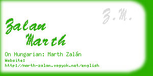 zalan marth business card